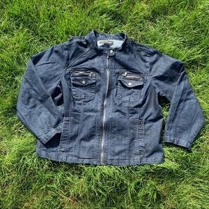 Christian Zinn Zip-up Denim Jacket! Size 3X
